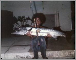 Capt Barry as a boy with a barracuda