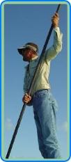 Capt Barry poling the skiff in Islamorada